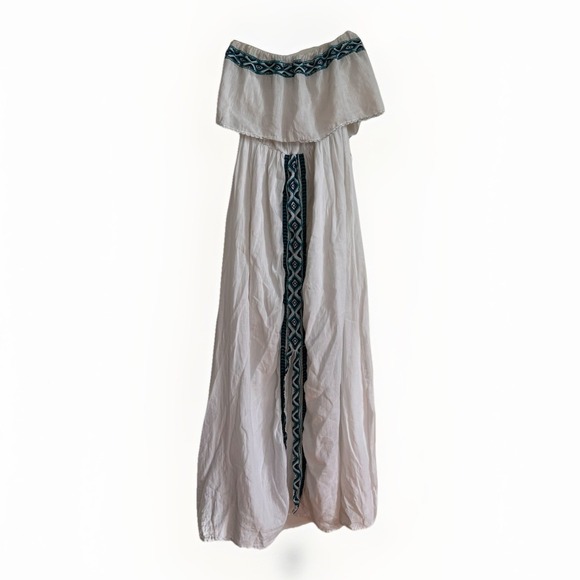 Solitaire Swim Womens S White Ruffle Top Open Skirt Bathing Suit Cover Up - Picture 1 of 5